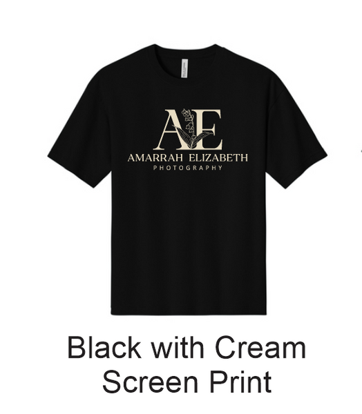 AE Photography Tshirt - Large Full Logo Screen Print