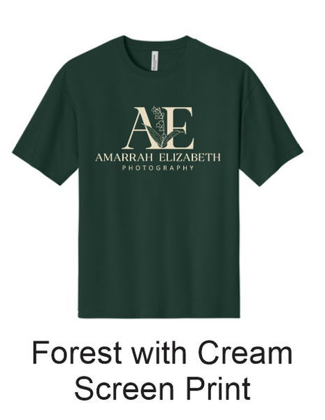 AE Photography Tshirt - Large Full Logo Screen Print